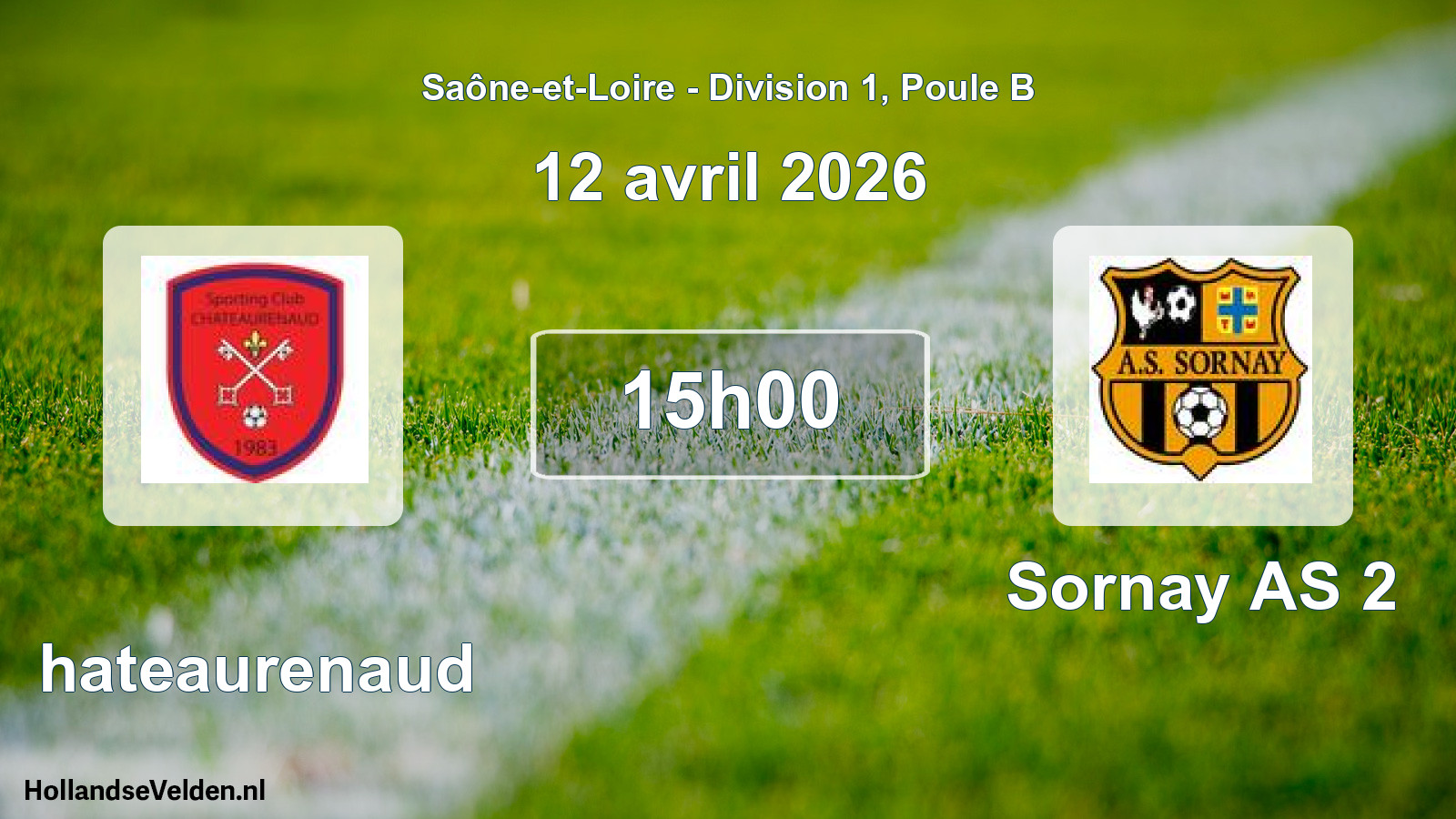 Match programmé: Chateaurenaud - Sornay AS 2 (12 avril 2026)