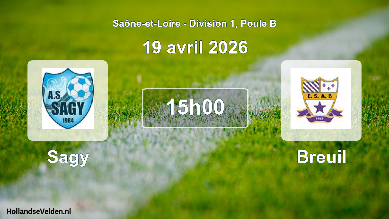 Match programmé: Sagy - Breuil (19 avril 2026)