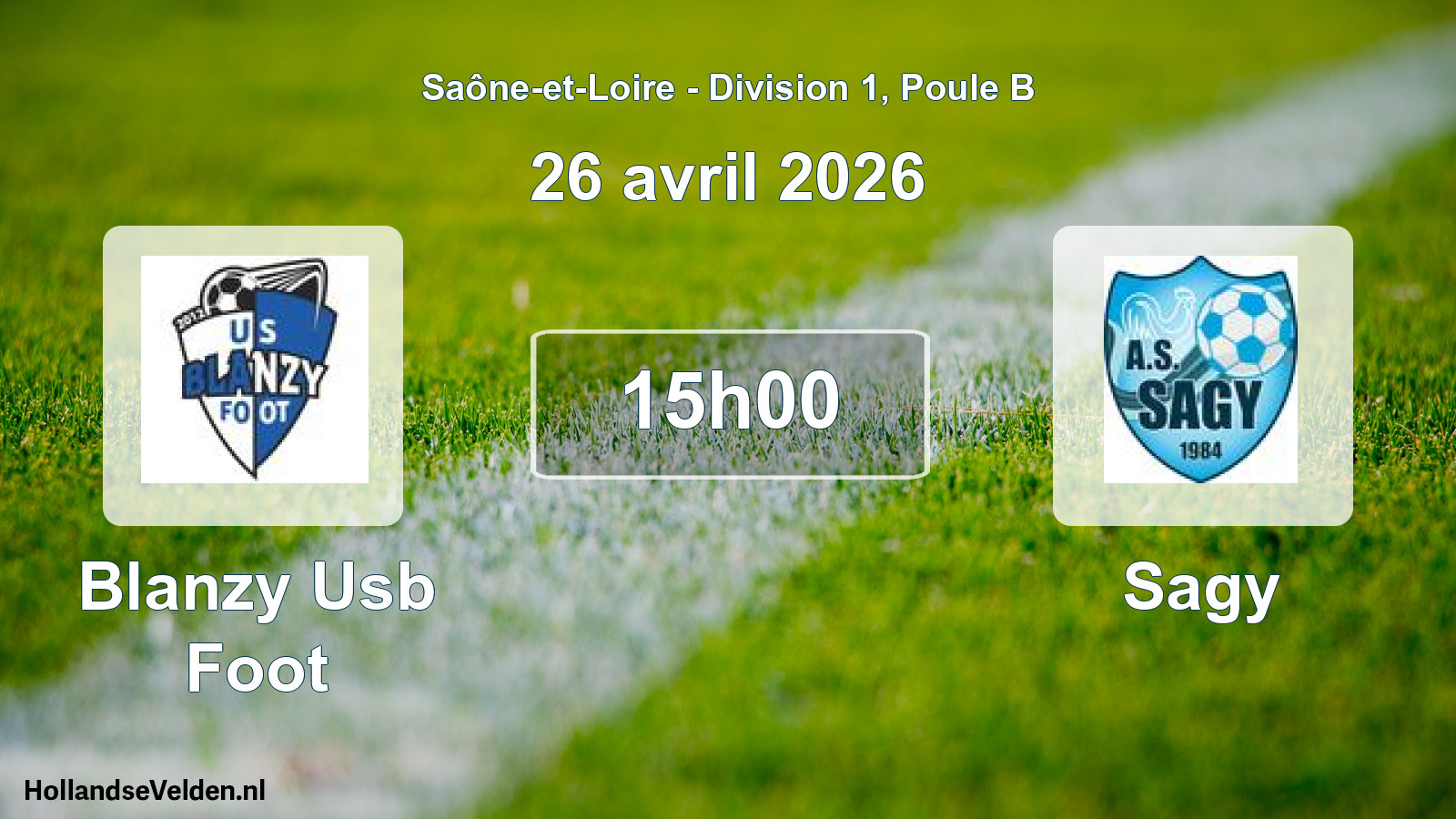 Match programmé: Blanzy Usb Foot - Sagy (26 avril 2026)