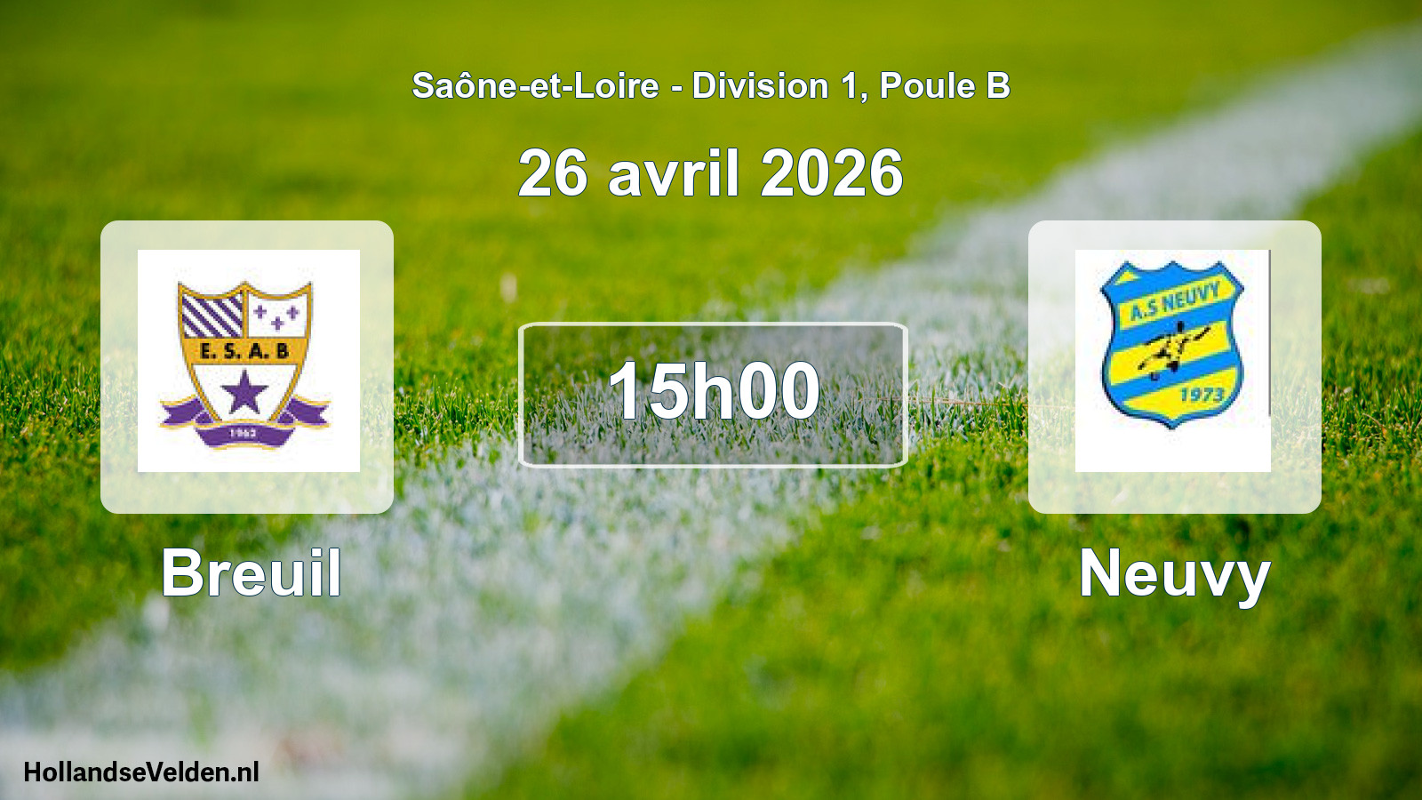 Match programmé: Breuil - Neuvy (26 avril 2026)