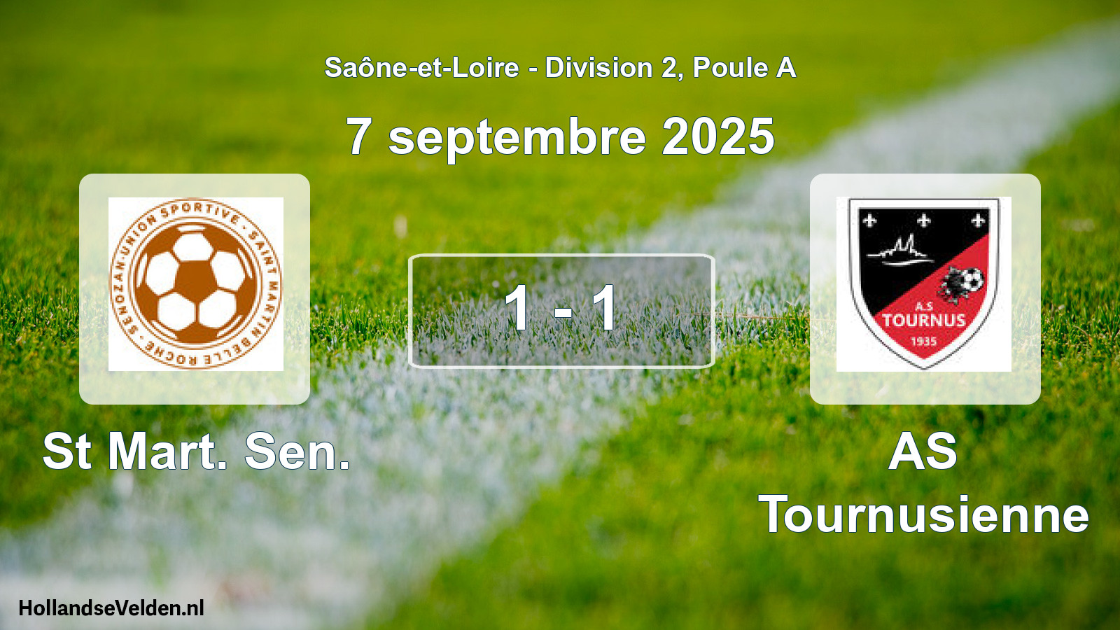 Match joué: St Mart. Sen. - AS Tournusienne 1 - 1 (7 septembre 2025)