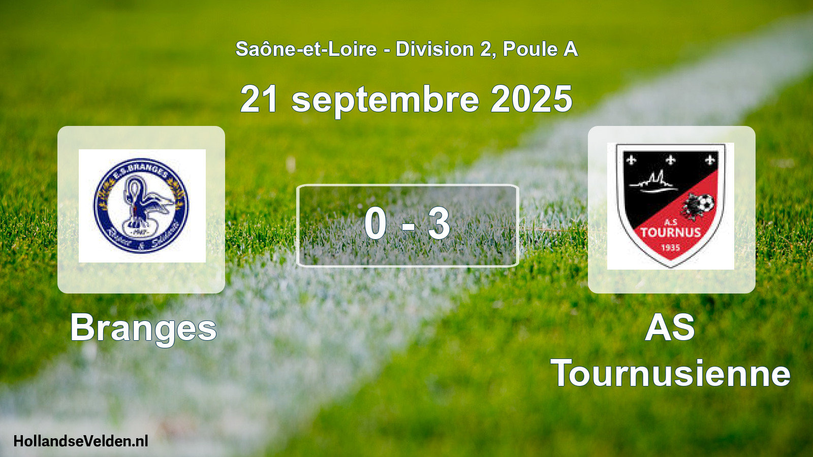 Match joué: Branges - AS Tournusienne 0 - 3 (21 septembre 2025)