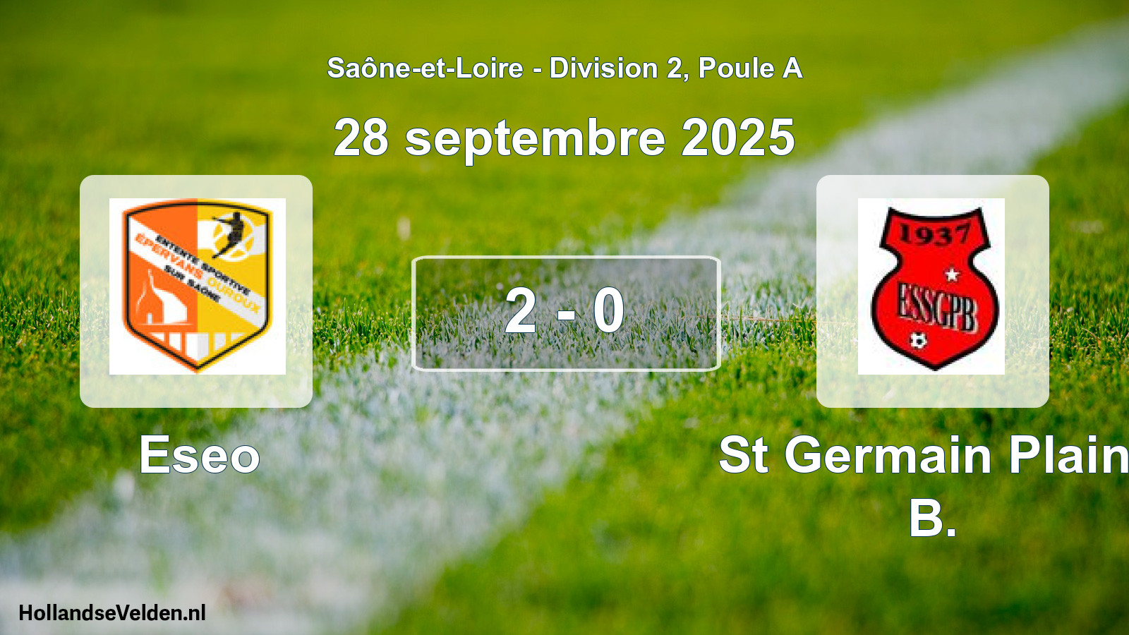 Total number of matches played: Eseo - St Germain Plain. B. 2 - 0 (28 September 2025)