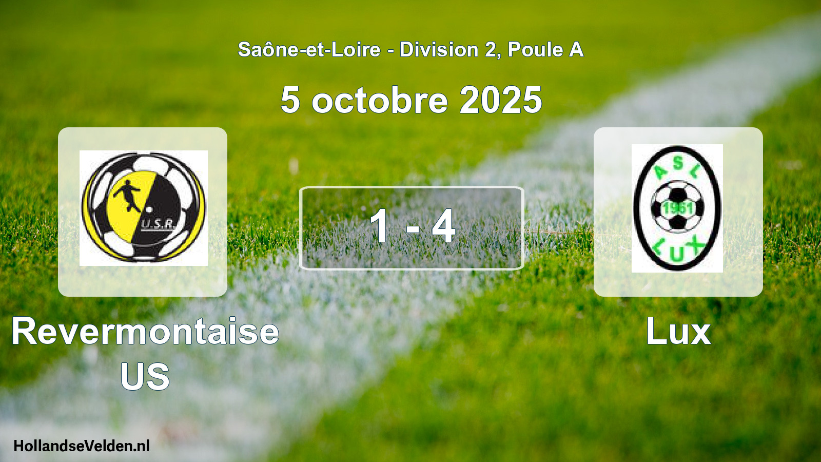 Match joué: Revermontaise US - Lux 1 - 4 (5 octobre 2025)