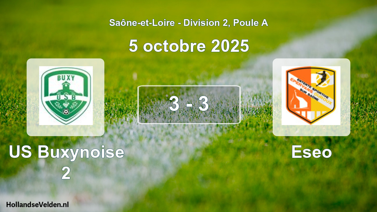 Match joué: US Buxynoise 2 - Eseo 3 - 3 (5 octobre 2025)