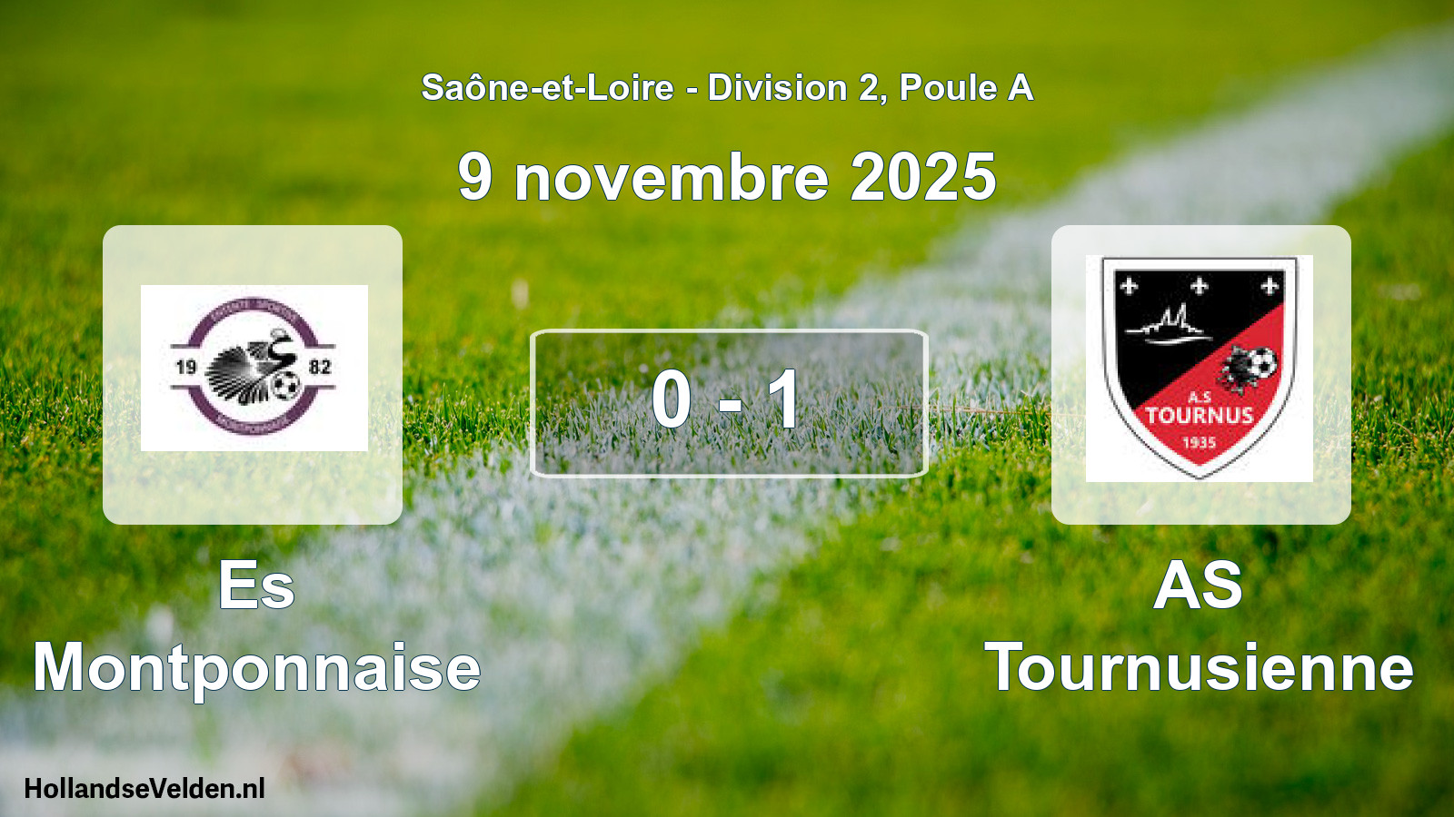 Total number of matches played: Es Montponnaise - AS Tournusienne 0 - 1 (9 November 2025)