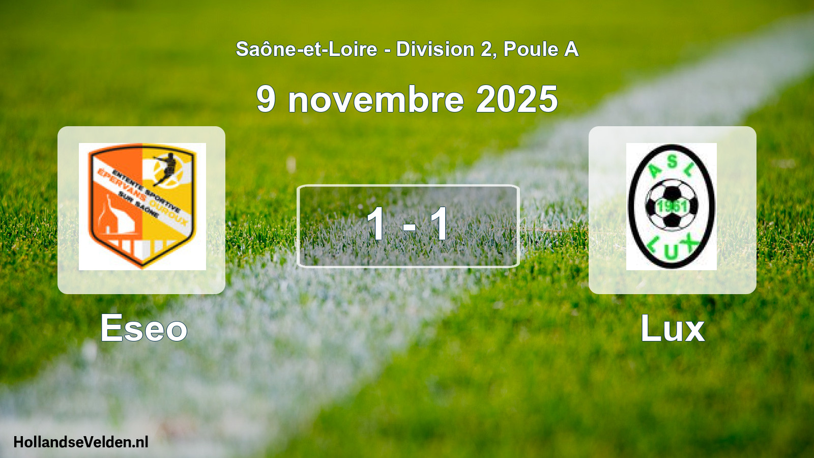 Match joué: Eseo - Lux 1 - 1 (9 novembre 2025)