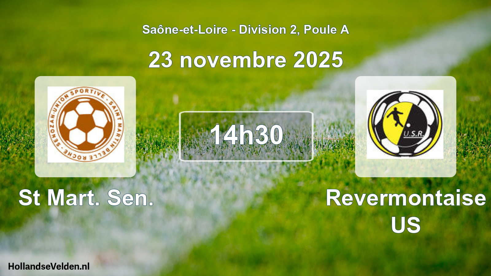 Match programmé: St Mart. Sen. - Revermontaise US (23 novembre 2025)