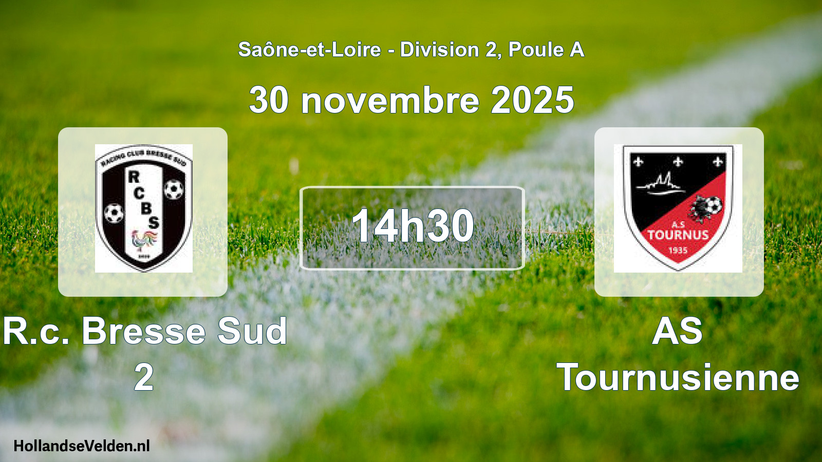 Scheduled Match: R.c. Bresse Sud 2 - AS Tournusienne (30 November 2025)
