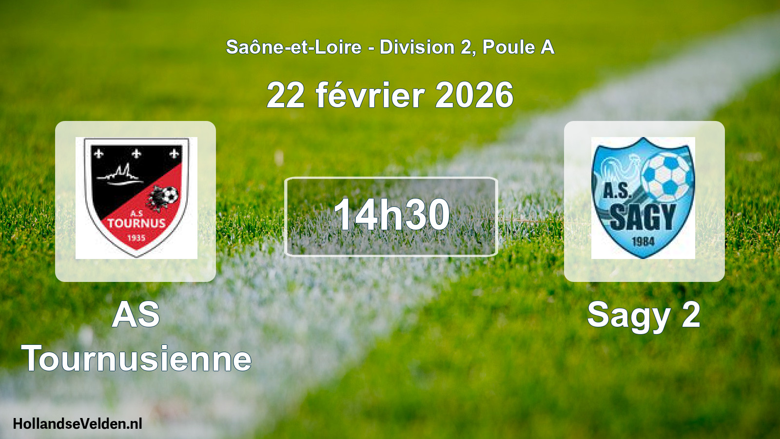 Match programmé: AS Tournusienne - Sagy 2 (22 février 2026)