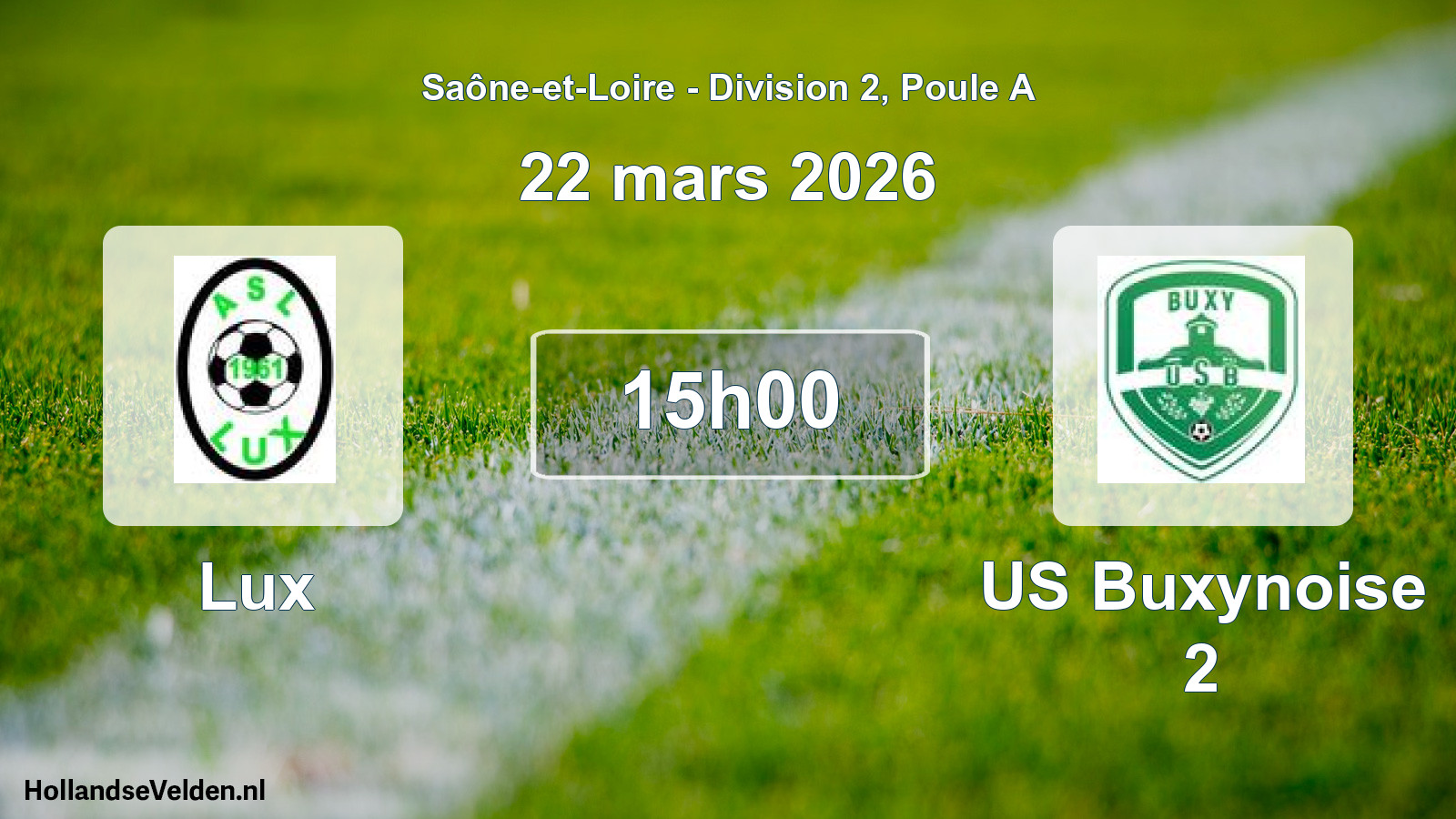 Match programmé: Lux - US Buxynoise 2 (22 mars 2026)
