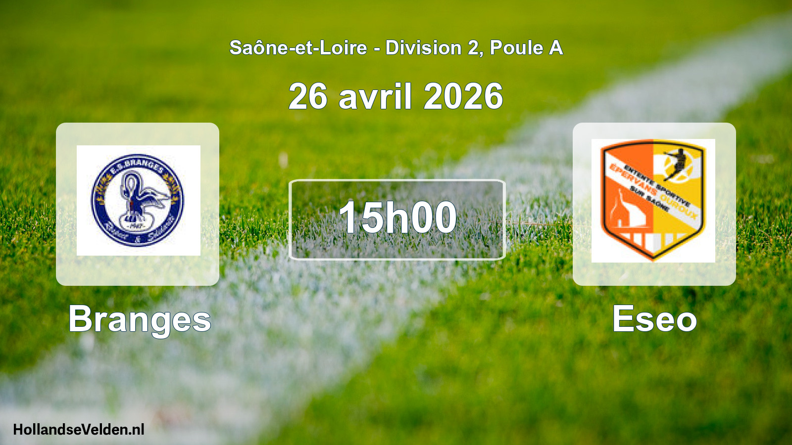 Match programmé: Branges - Eseo (26 avril 2026)