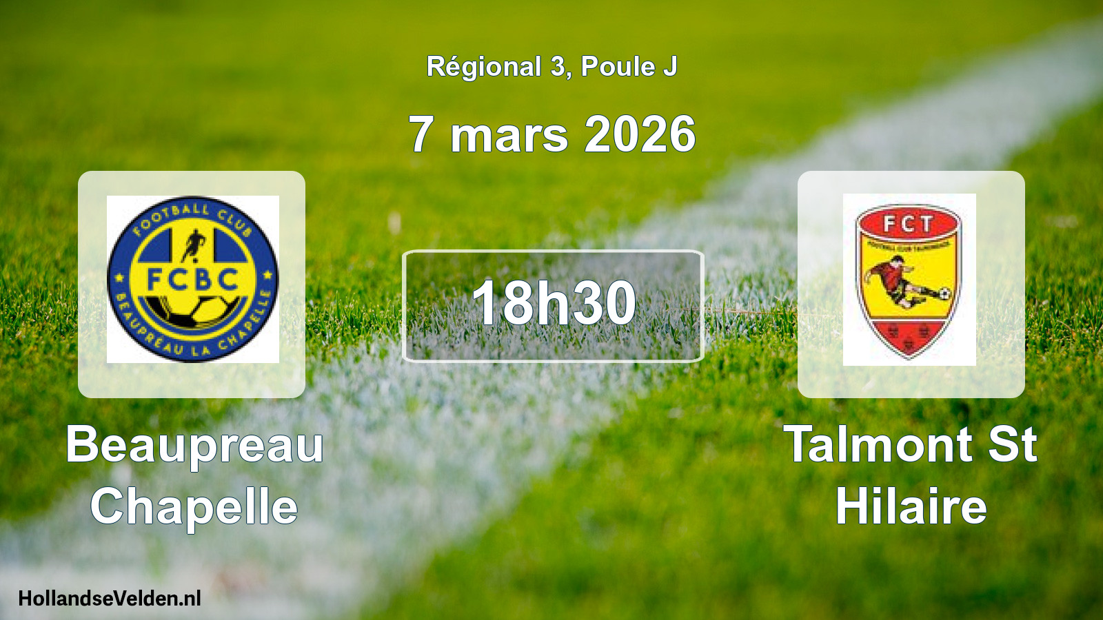 Geplande wedstrijd: Beaupreau Chapelle - Talmont St Hilaire (7 maart 2026)