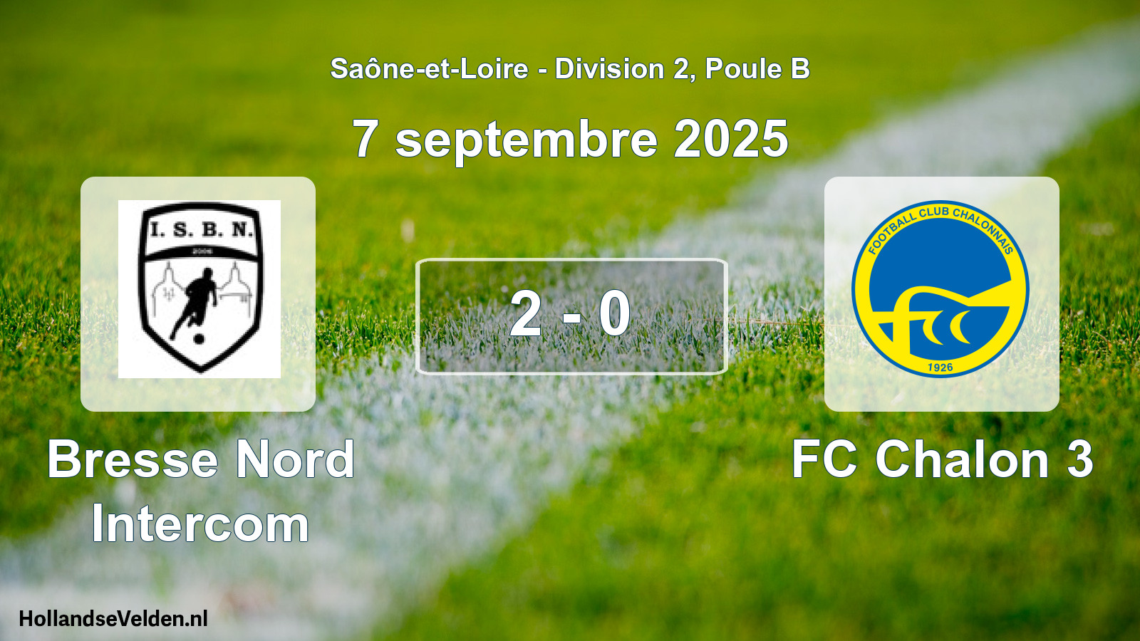 Match joué: Bresse Nord Intercom - FC Chalon 3 2 - 0 (7 septembre 2025)