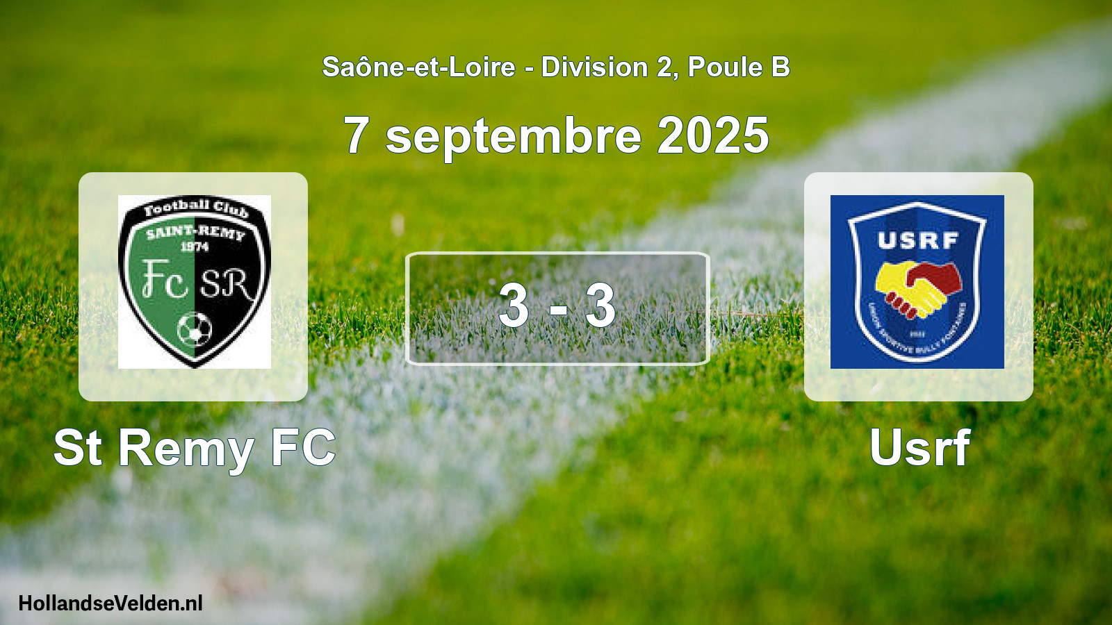 Match joué: St Remy FC - Usrf 3 - 3 (7 septembre 2025)