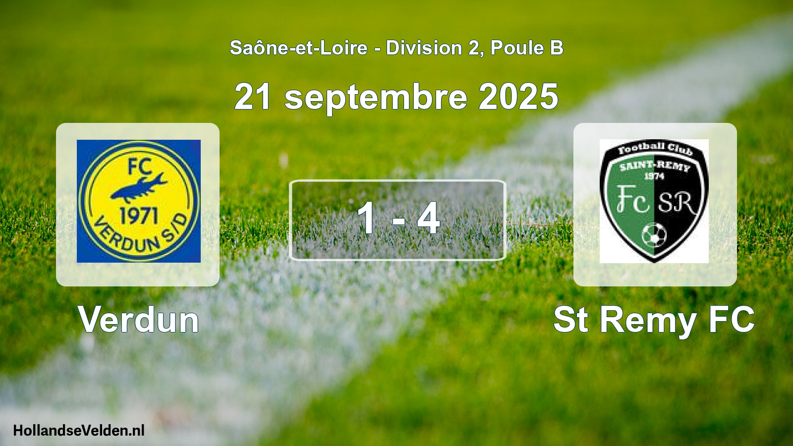 Total number of matches played: Verdun - St Remy FC 1 - 4 (21 September 2025)