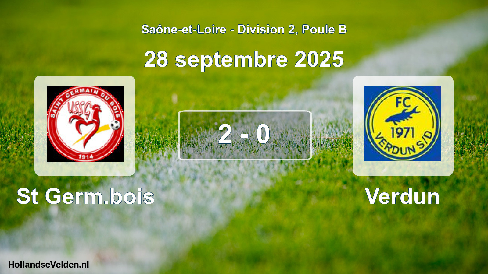 Gespeelde wedstrijd: St Germ.bois - Verdun 2 - 0 (28 september 2025)