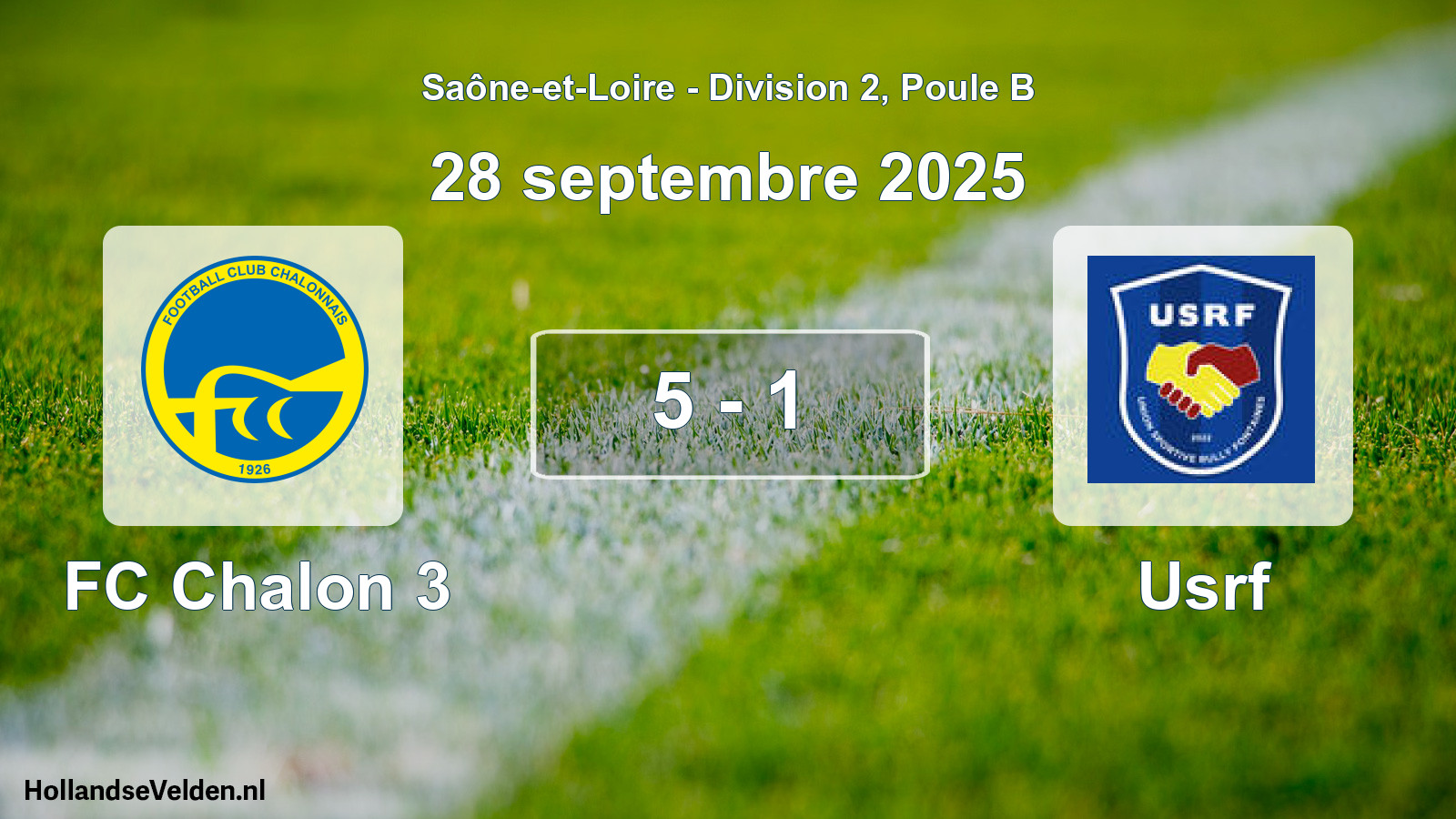 Match joué: FC Chalon 3 - Usrf 5 - 1 (28 septembre 2025)