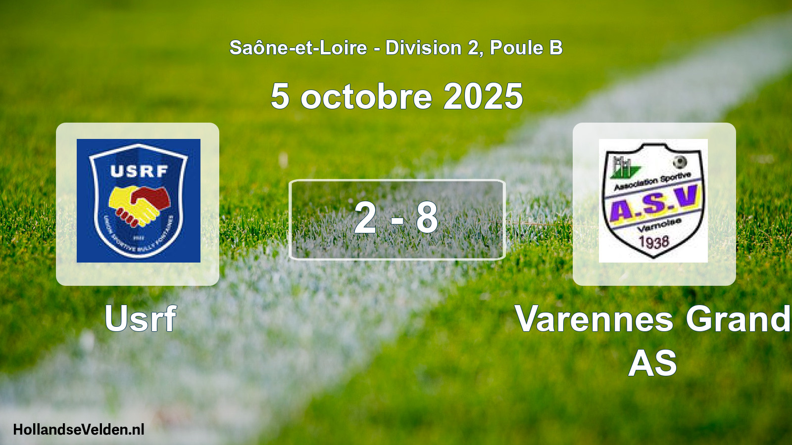 Match joué: Usrf - Varennes Grand AS 2 - 8 (5 octobre 2025)
