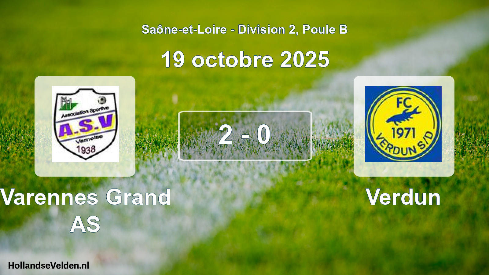 Match joué: Varennes Grand AS - Verdun 2 - 0 (19 octobre 2025)