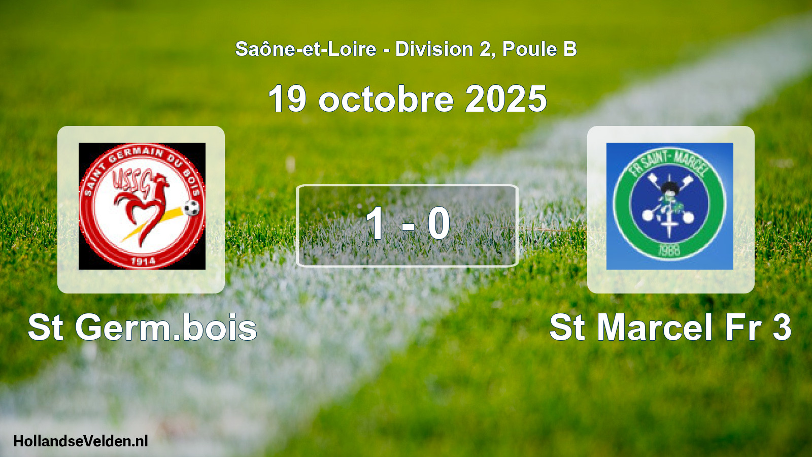 Gespeelde wedstrijd: St Germ.bois - St Marcel Fr 3 1 - 0 (19 oktober 2025)