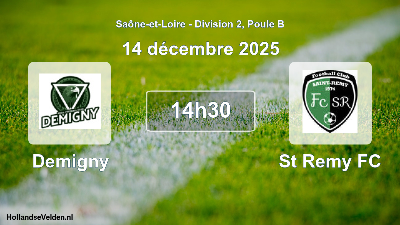 Match programmé: Demigny - St Remy FC (16 novembre 2025)