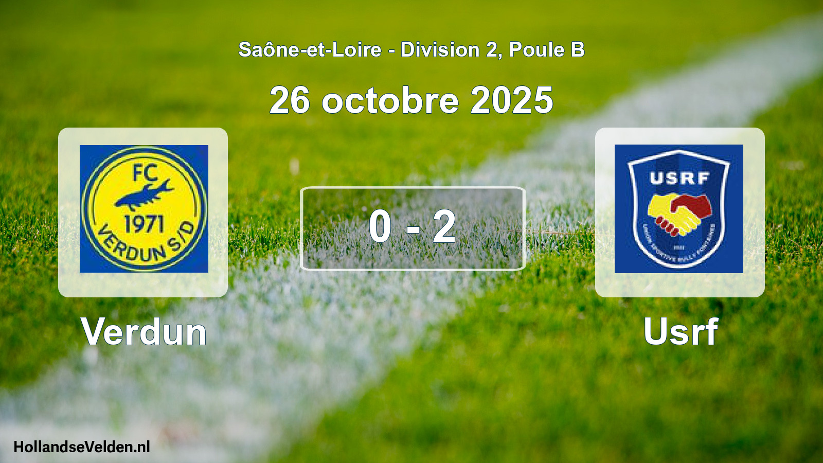 Match joué: Verdun - Usrf 0 - 2 (26 octobre 2025)