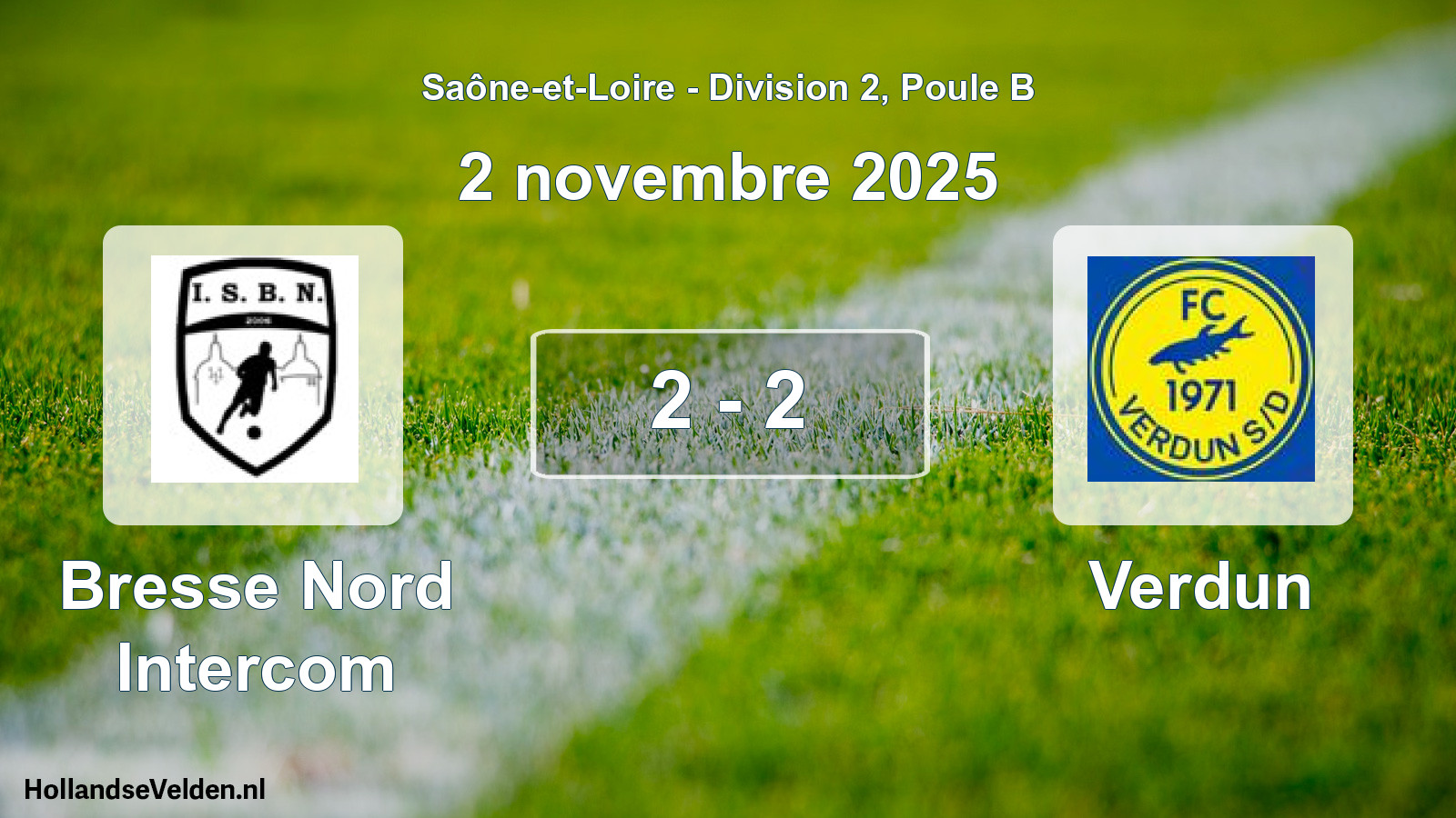 Match joué: Bresse Nord Intercom - Verdun 2 - 2 (2 novembre 2025)
