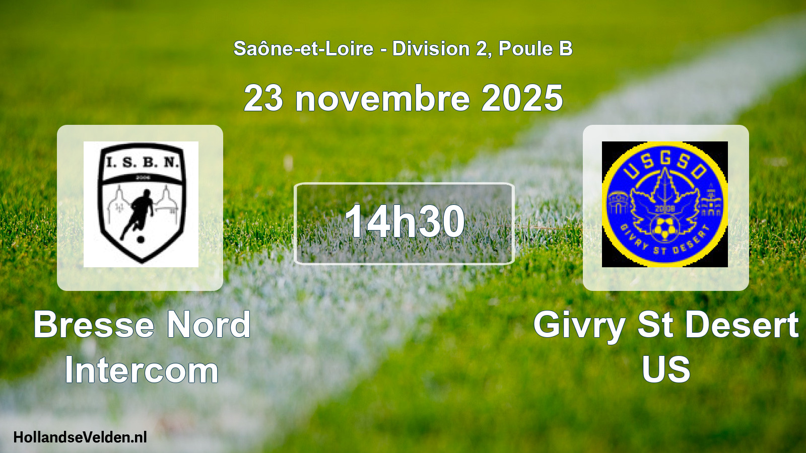 Geplande wedstrijd: Bresse Nord Intercom - Givry St Desert US (23 november 2025)