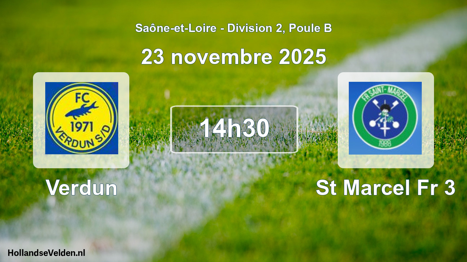Match programmé: Verdun - St Marcel Fr 3 (23 novembre 2025)