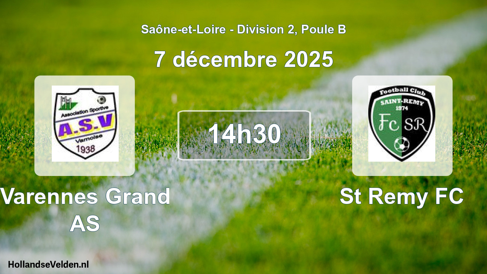 Geplande wedstrijd: Varennes Grand AS - St Remy FC (7 december 2025)