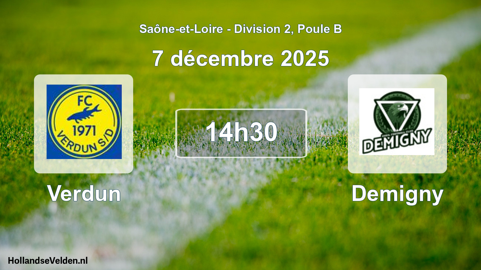 Match programmé: Verdun - Demigny (7 décembre 2025)