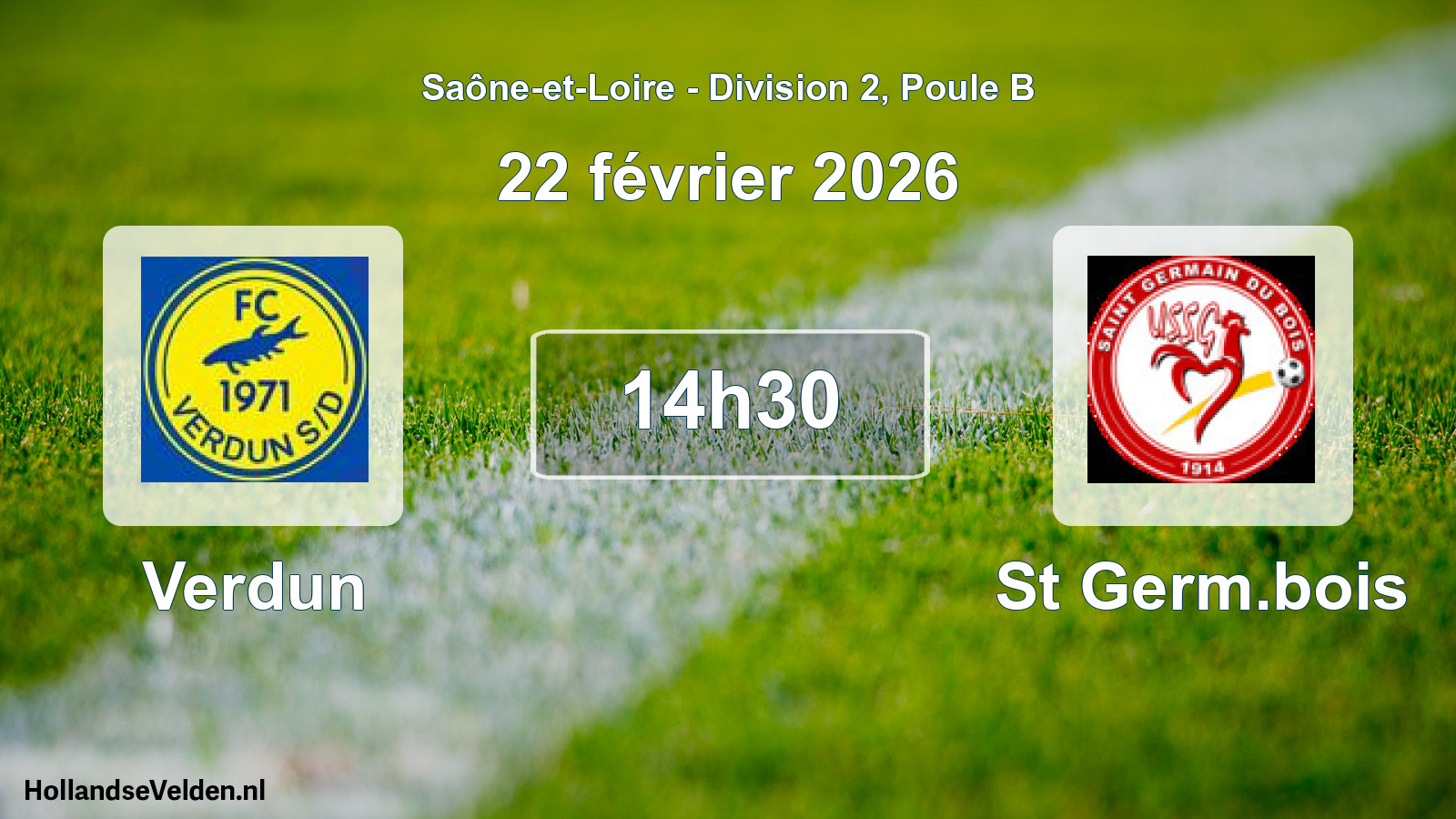 Geplande wedstrijd: Verdun - St Germ.bois (22 februari 2026)