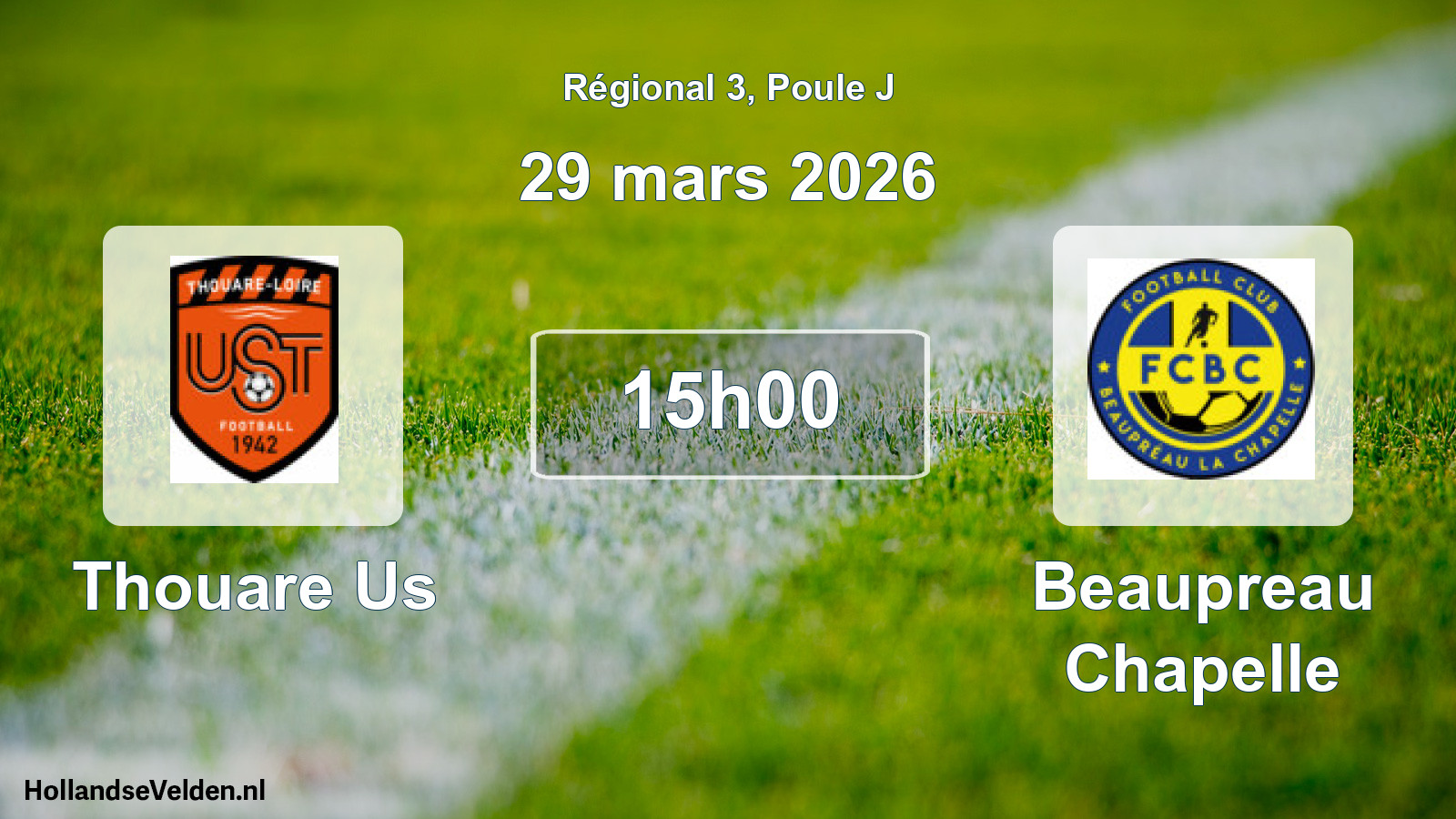 Geplande wedstrijd: Thouare Us - Beaupreau Chapelle (29 mars 2026)