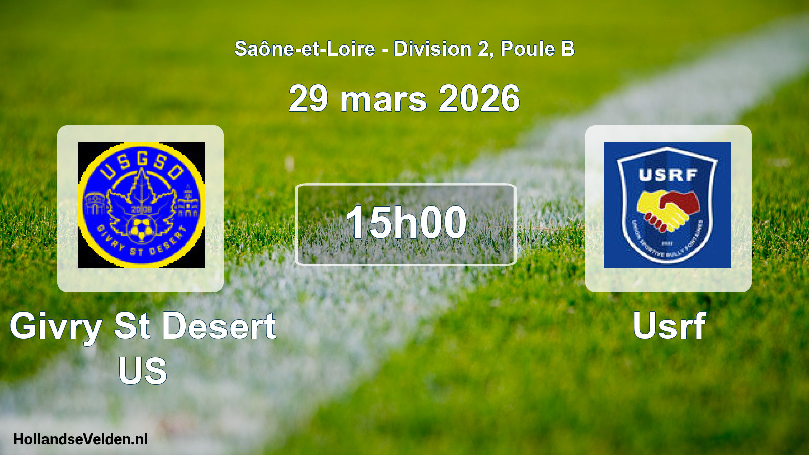Scheduled Match: Givry St Desert US - Usrf (29 March 2026)