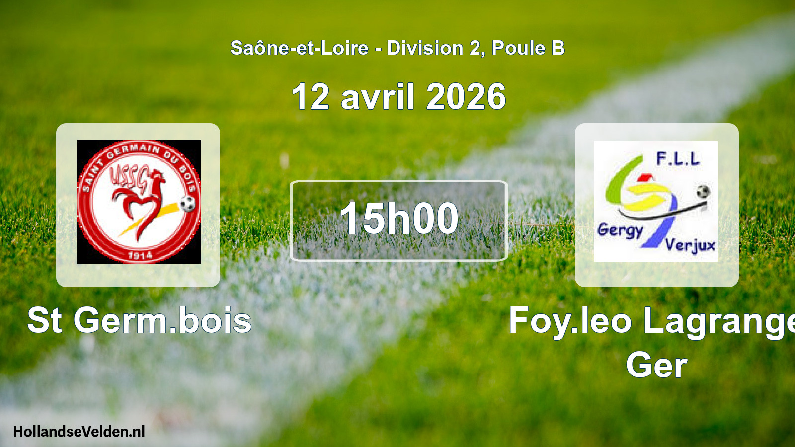 Match programmé: St Germ.bois - Foy.leo Lagrange Ger (12 avril 2026)