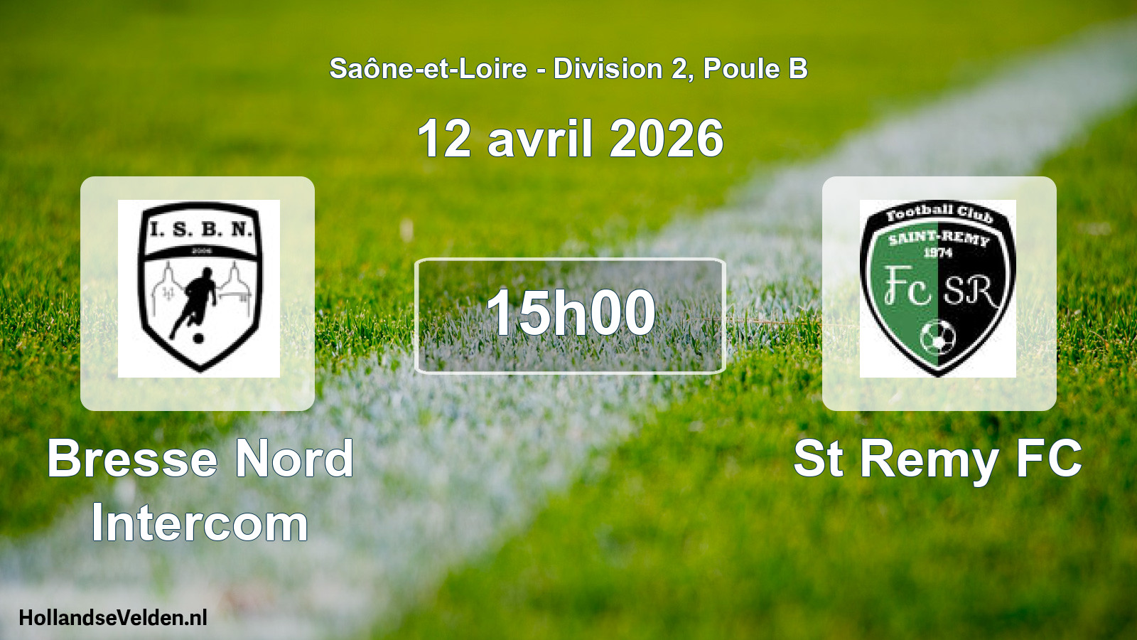 Geplande wedstrijd: Bresse Nord Intercom - St Remy FC (12 april 2026)