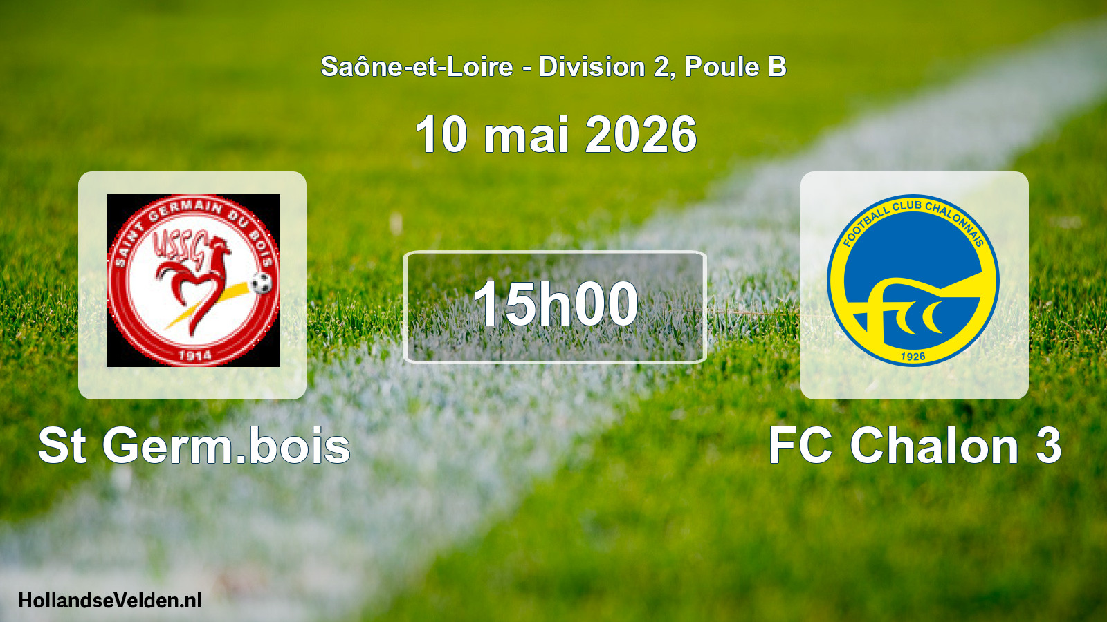 Match programmé: St Germ.bois - FC Chalon 3 (10 mai 2026)
