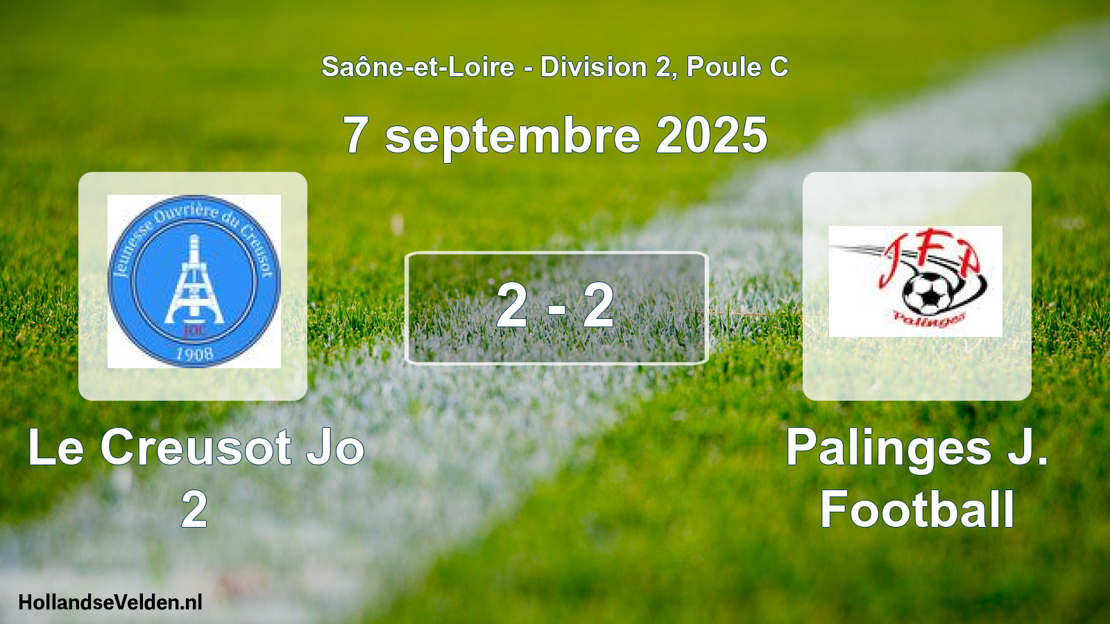 Match joué: Le Creusot Jo 2 - Palinges J. Football 2 - 2 (7 septembre 2025)