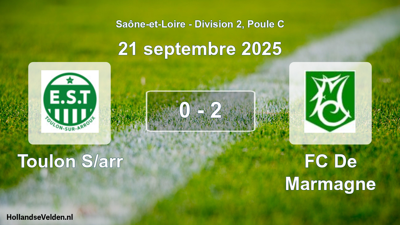 Gespeelde wedstrijd: Toulon S/arr - FC De Marmagne 0 - 2 (21 september 2025)