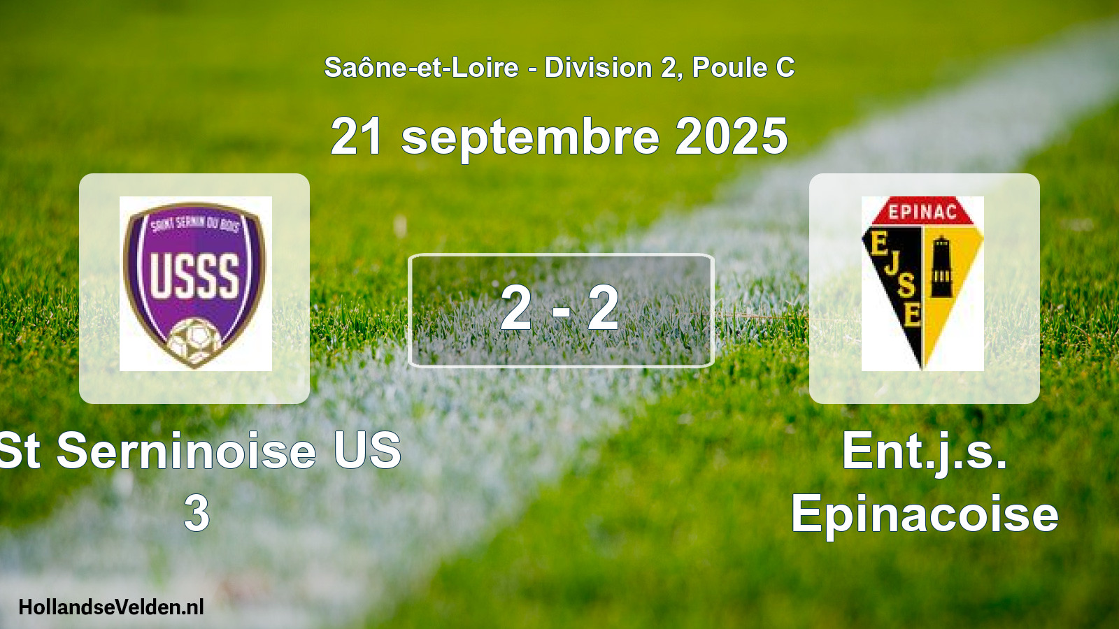Match joué: St Serninoise US 3 - Ent.j.s. Epinacoise 2 - 2 (21 septembre 2025)