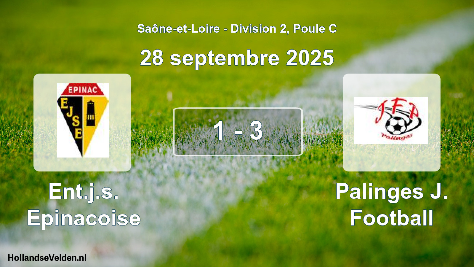Gespeelde wedstrijd: Ent.j.s. Epinacoise - Palinges J. Football 1 - 3 (28 september 2025)