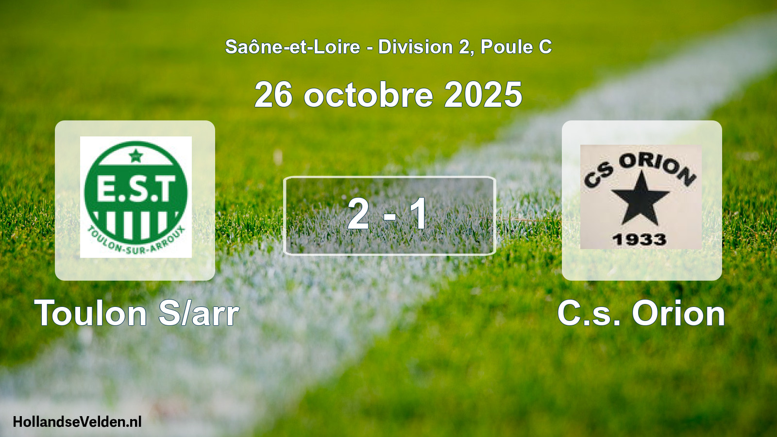 Total number of matches played: Toulon S/arr - C.s. Orion 2 - 1 (26 October 2025)