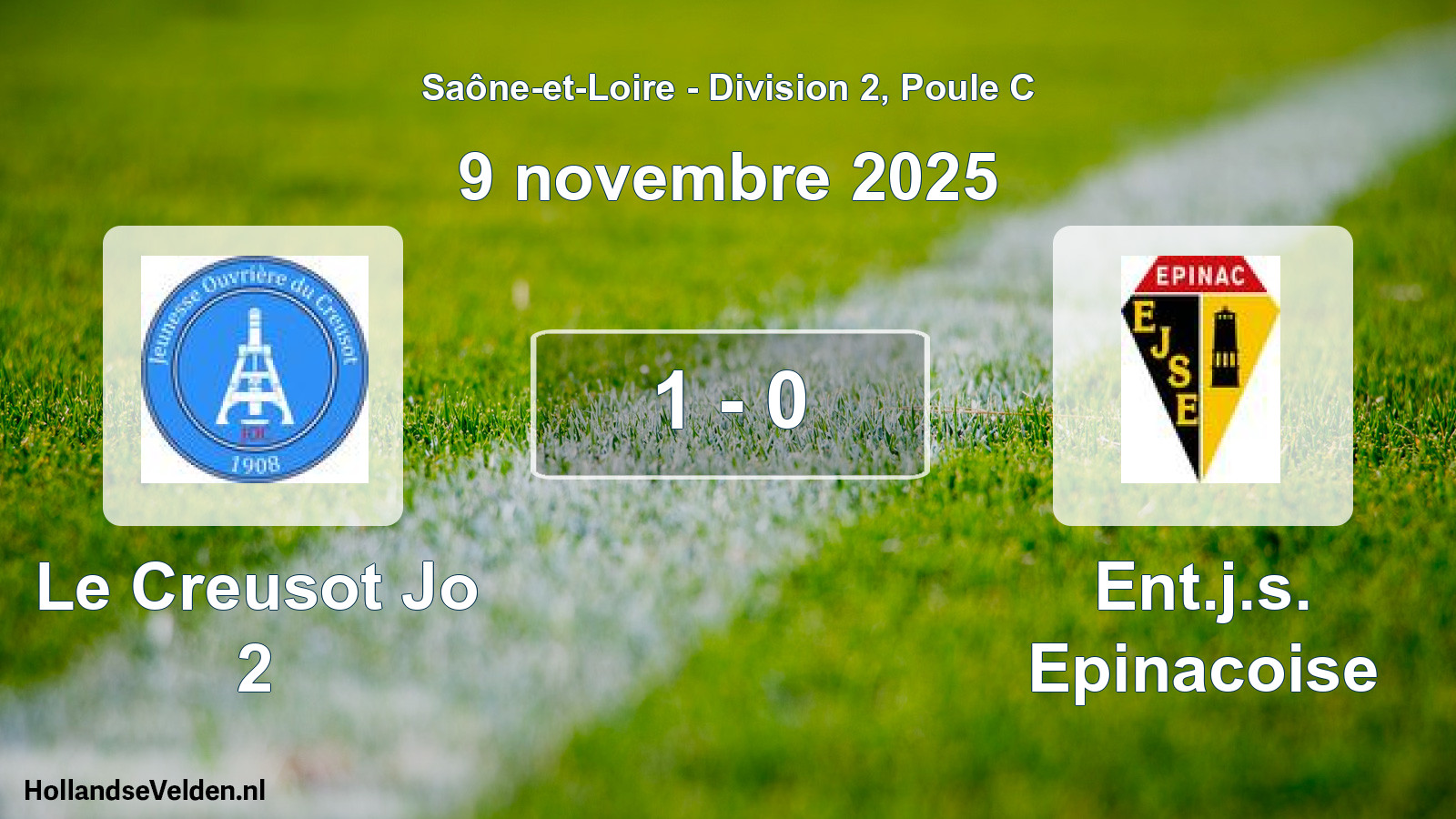 Total number of matches played: Le Creusot Jo 2 - Ent.j.s. Epinacoise 1 - 0 (9 November 2025)