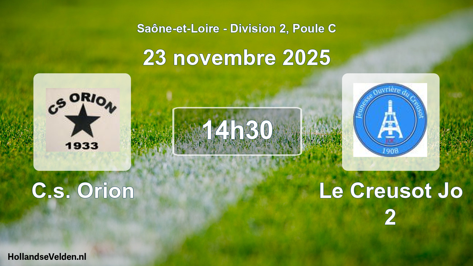 Match programmé: C.s. Orion - Le Creusot Jo 2 (23 novembre 2025)