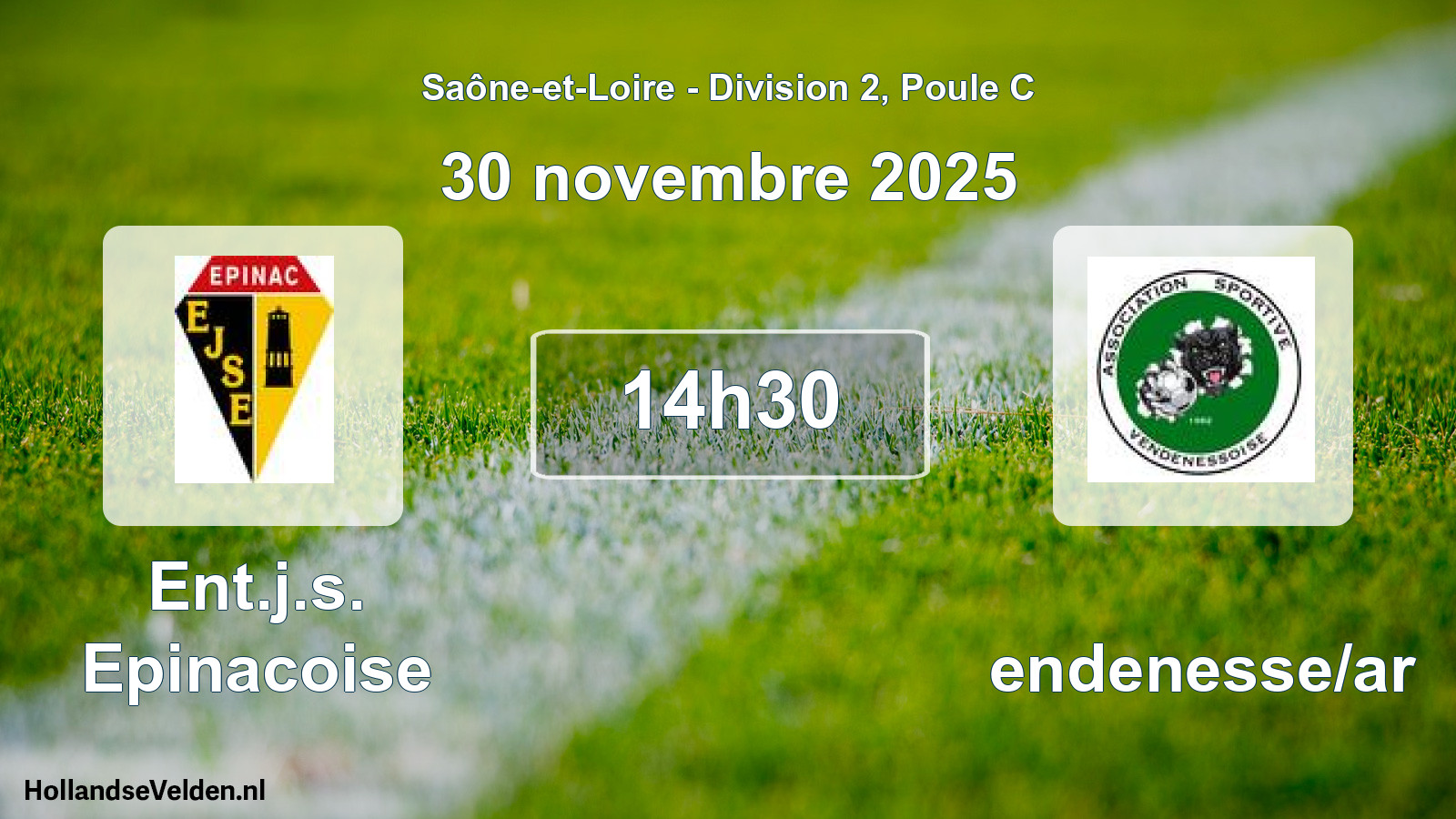 Match programmé: Ent.j.s. Epinacoise - Vendenesse/ar (30 novembre 2025)