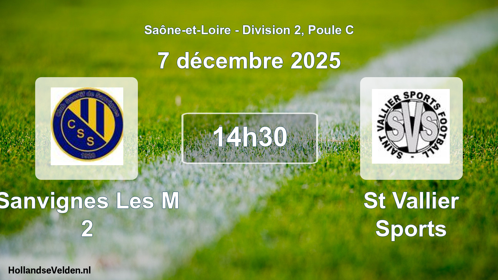 Scheduled Match: Sanvignes Les M 2 - St Vallier Sports (7 December 2025)