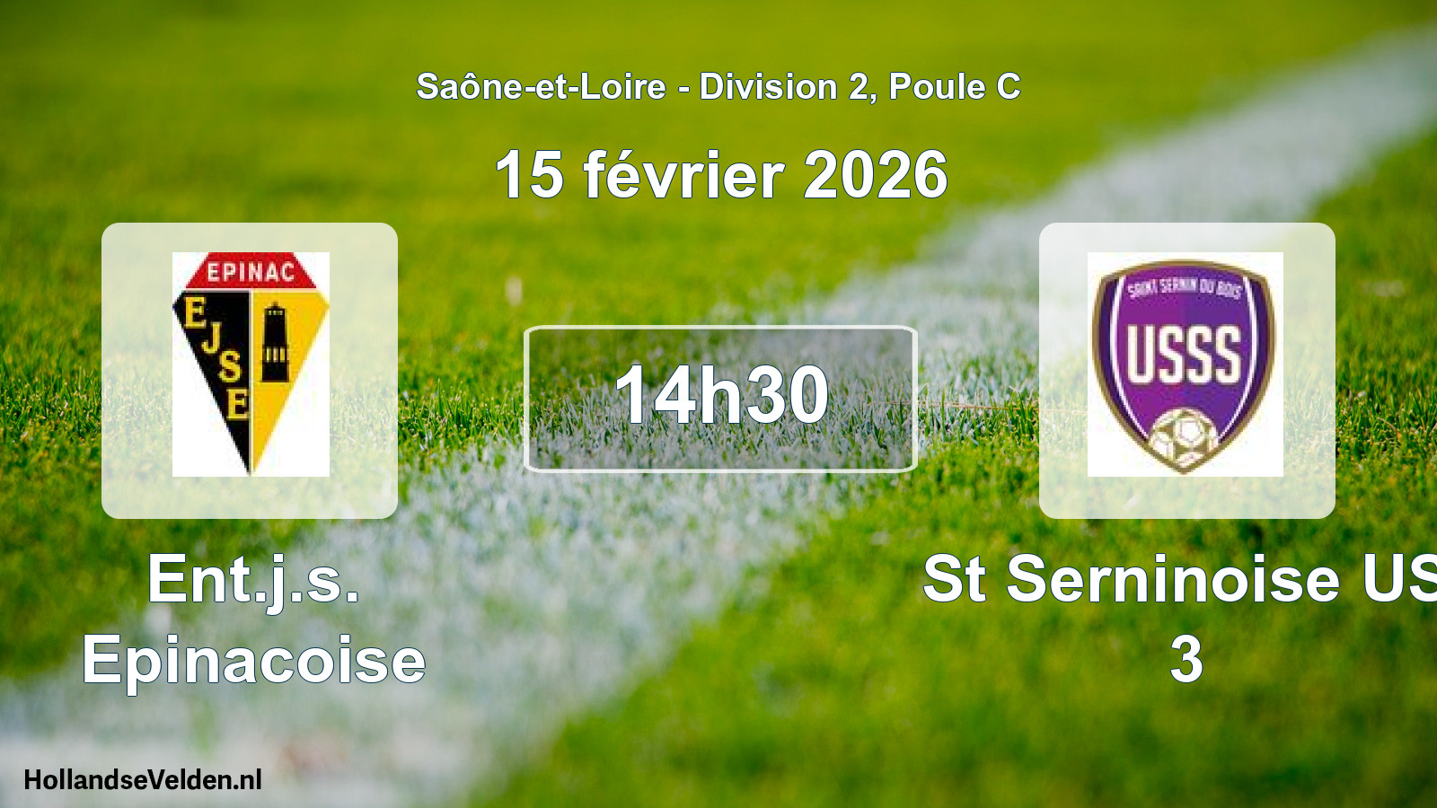 Match programmé: Ent.j.s. Epinacoise - St Serninoise US 3 (15 février 2026)