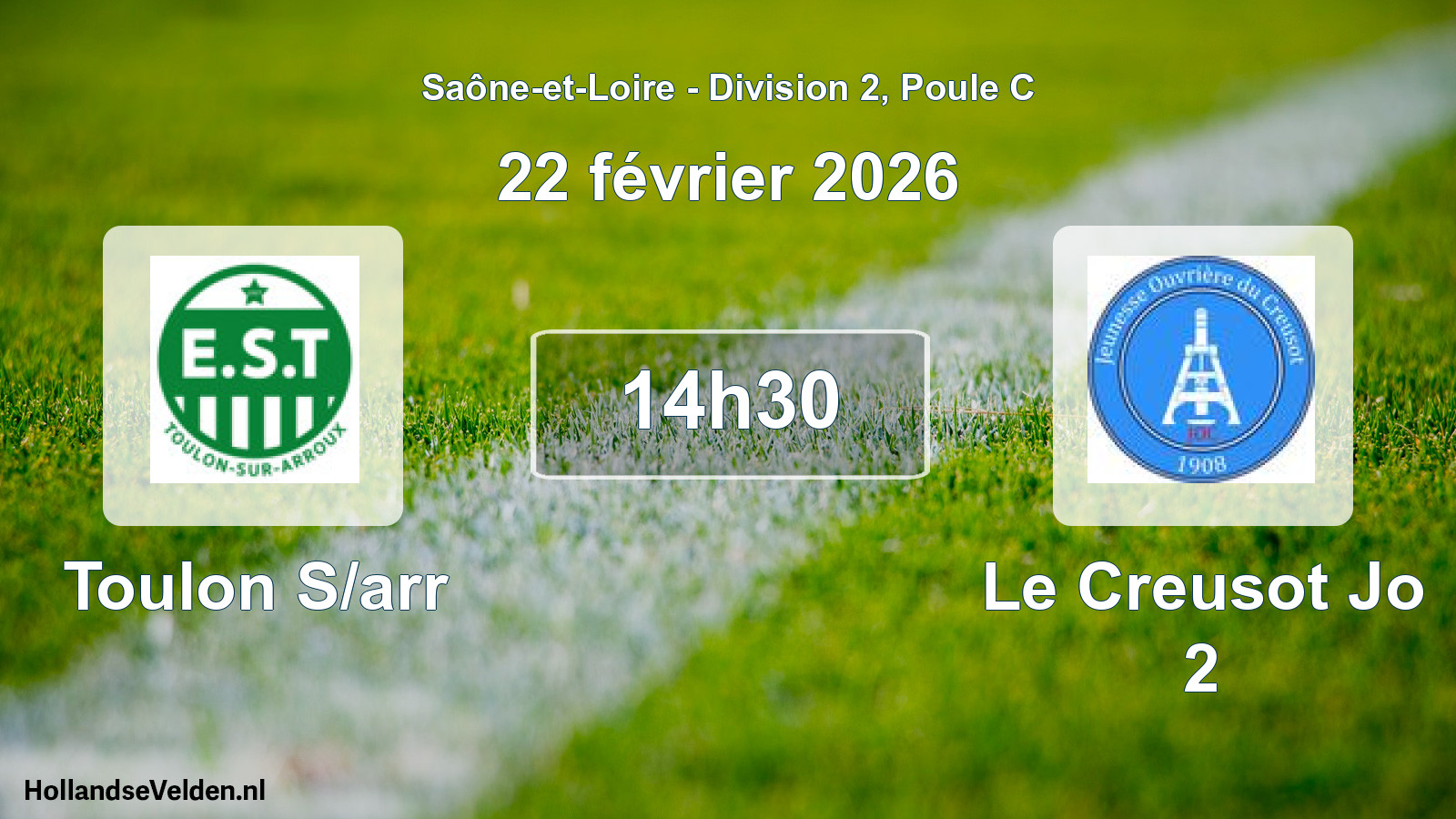 Match programmé: Toulon S/arr - Le Creusot Jo 2 (22 février 2026)