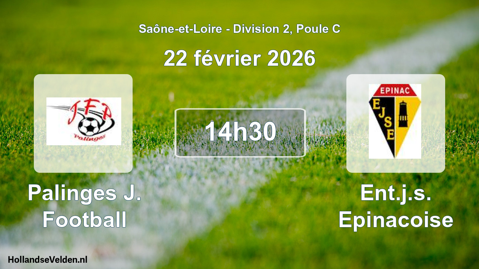 Geplande wedstrijd: Palinges J. Football - Ent.j.s. Epinacoise (22 februari 2026)